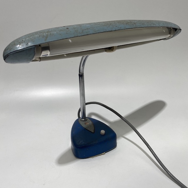 LAMP, Desk Light - Blue Industrial Fluro Style